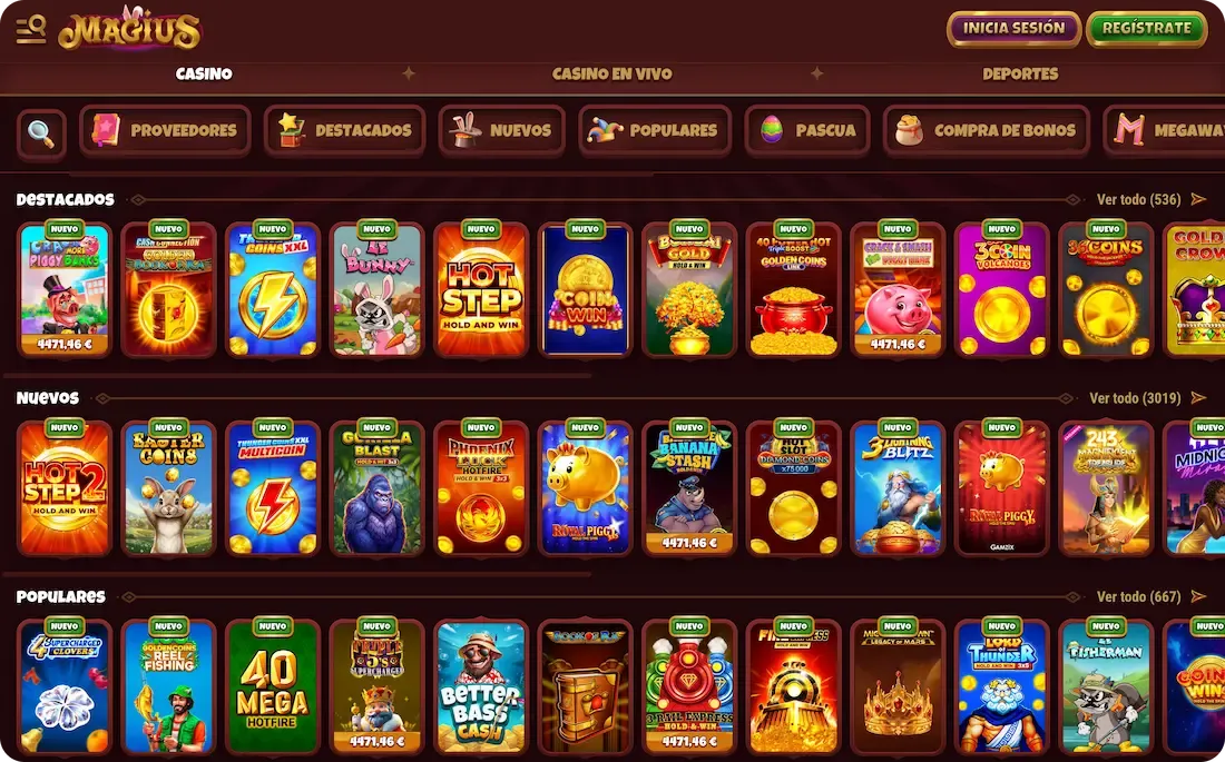 juegos del casino magius